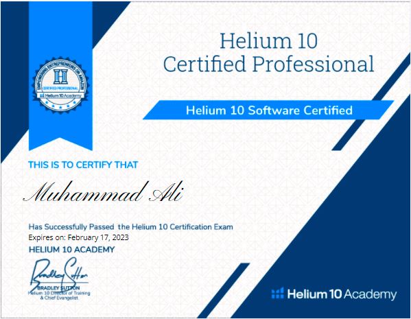 Helium 10 Certified Professional